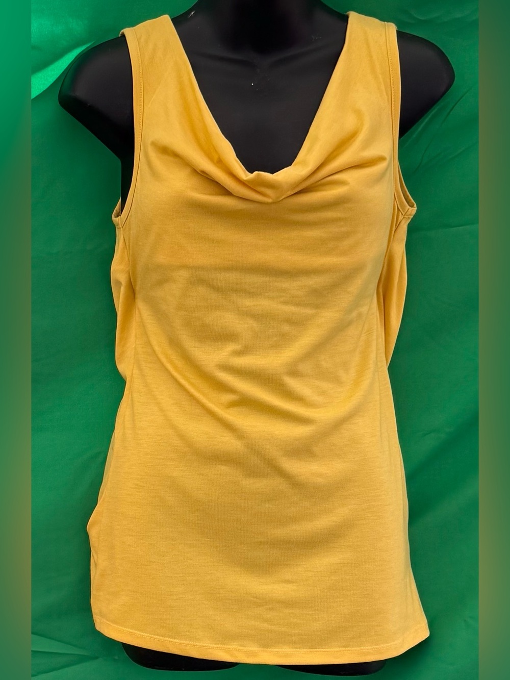 Charlotte Russe Mustard Yellow Cowl Drape Top Women’s Size M